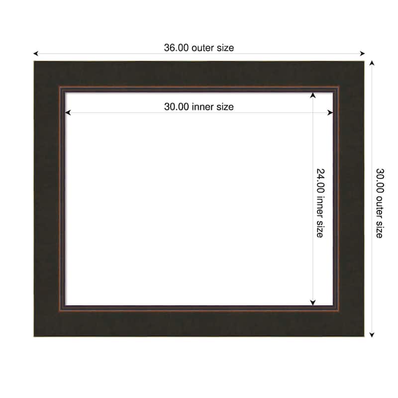 Amanti Art Milano Bronze Framed Dry Erase Magnetic Board - 36 x 30 in