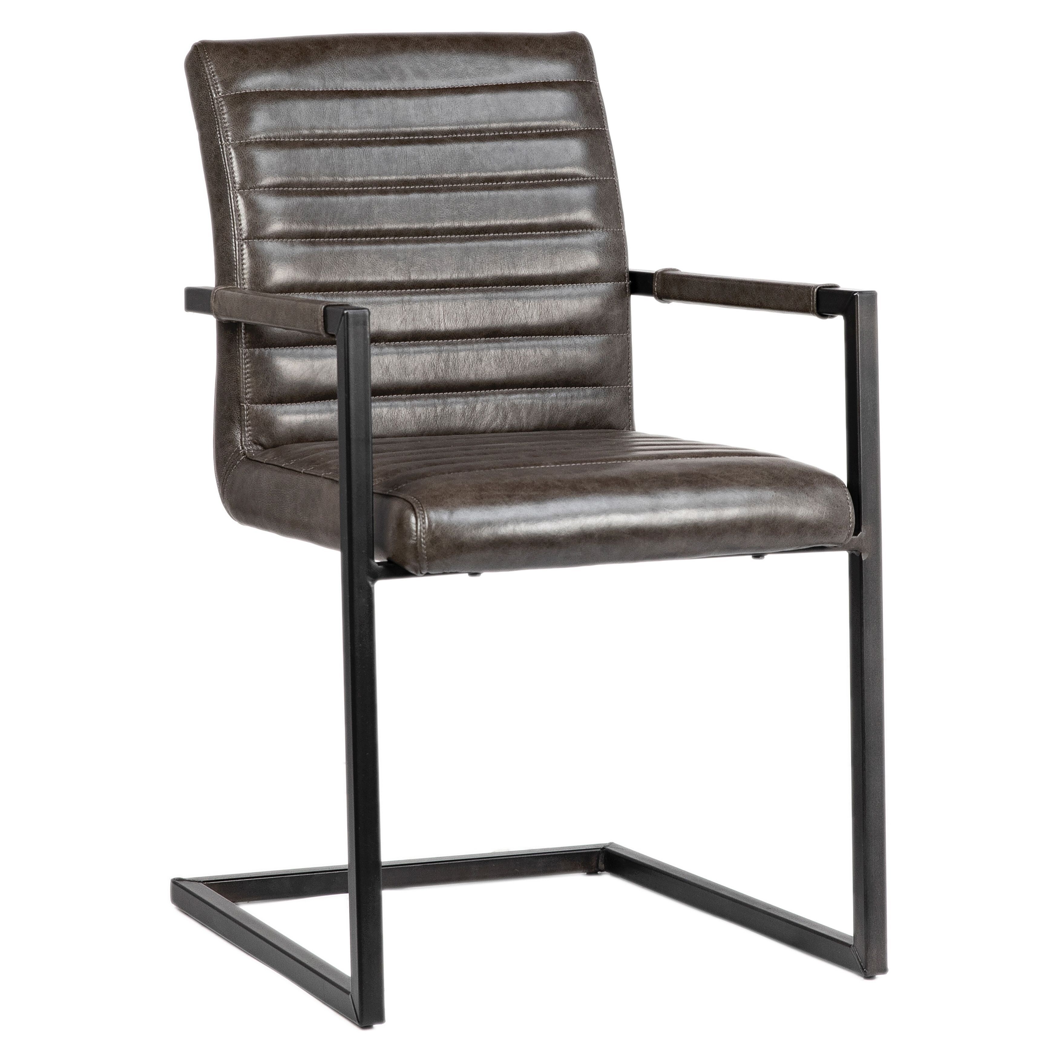 Iron and leather deals dining chairs