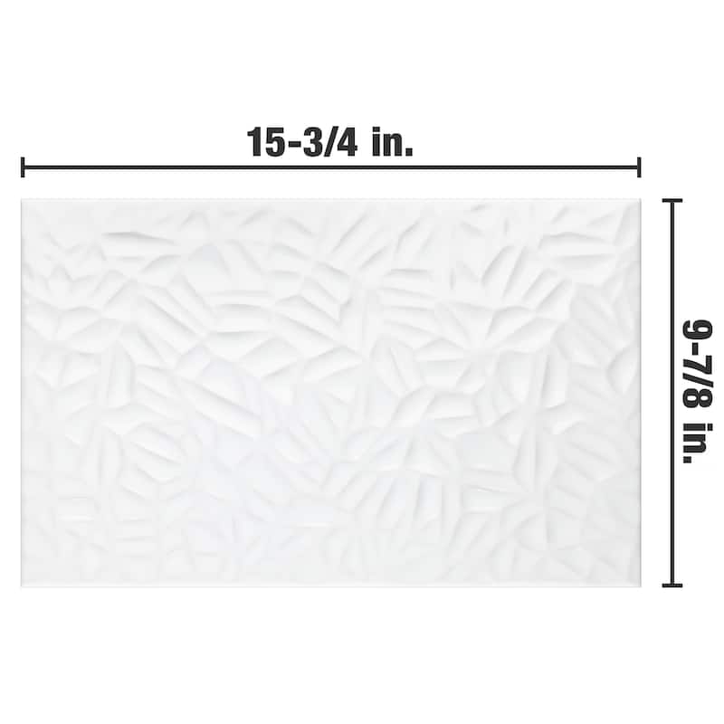 Merola Tile More Petal Glossy White 9-7/8" x 15-3/4" Ceramic Wall Tile