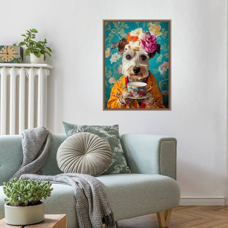 Yorkshire Tea Lady by Mowzu Framed Canvas Wall Art