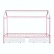 preview thumbnail 20 of 23, Twin XL to King Metal Twin Size House Platform Bed with 2 Drawers
