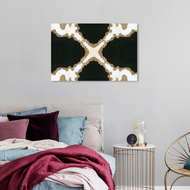 Wynwood Studio Canvas Abstract Mis Montanas Black and Metallic Gold Modern & Contemporary Wall Art Canvas Print - 24 x 36