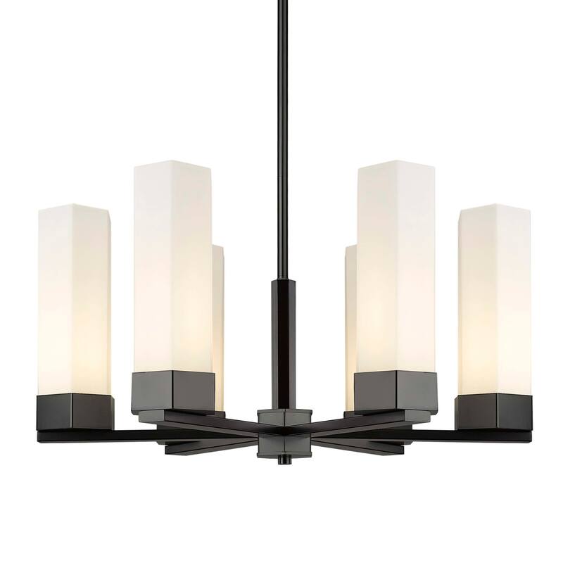 Innovations Lighting 427-6CR-16-29 Claverack Chandelier Claverack 6 - Matte Black / Matte White