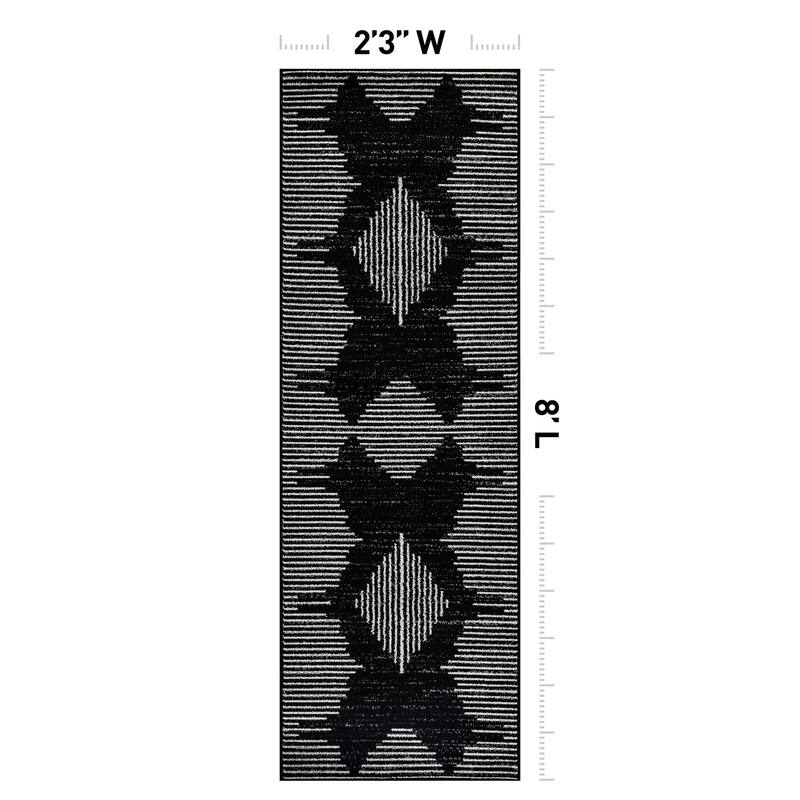 Modern Abstract Area Rug for Living Room, Bedroom, or Entryway - Low Pile Indoor Rug