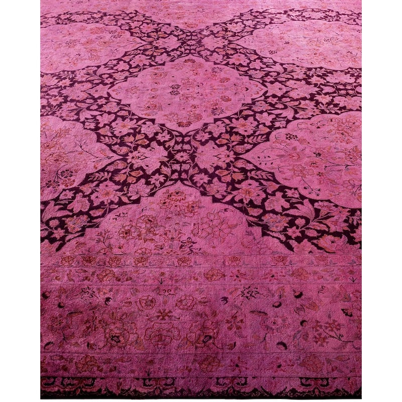 Overdyed, One-of-a-Kind Hand-Knotted Area Rug - Pink - 8' 2" x 10' 2"