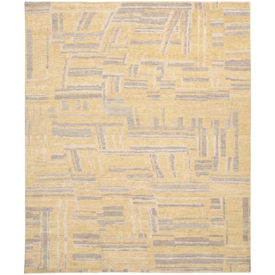 Teegan Hand Knotted Berber Golden Yellow/Gray Area Rug