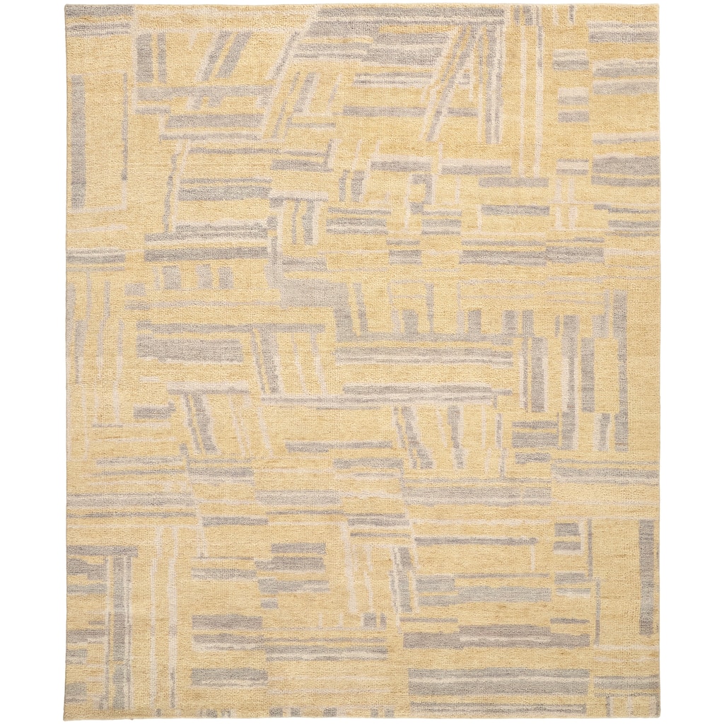Teegan Hand Knotted Berber Golden Yellow/Gray Area Rug