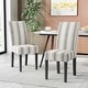 preview thumbnail 22 of 61, Christopher Knight Home Pollards Upholstered Dining Chairs (Set of 2) Gray + Light Beige + Stripe