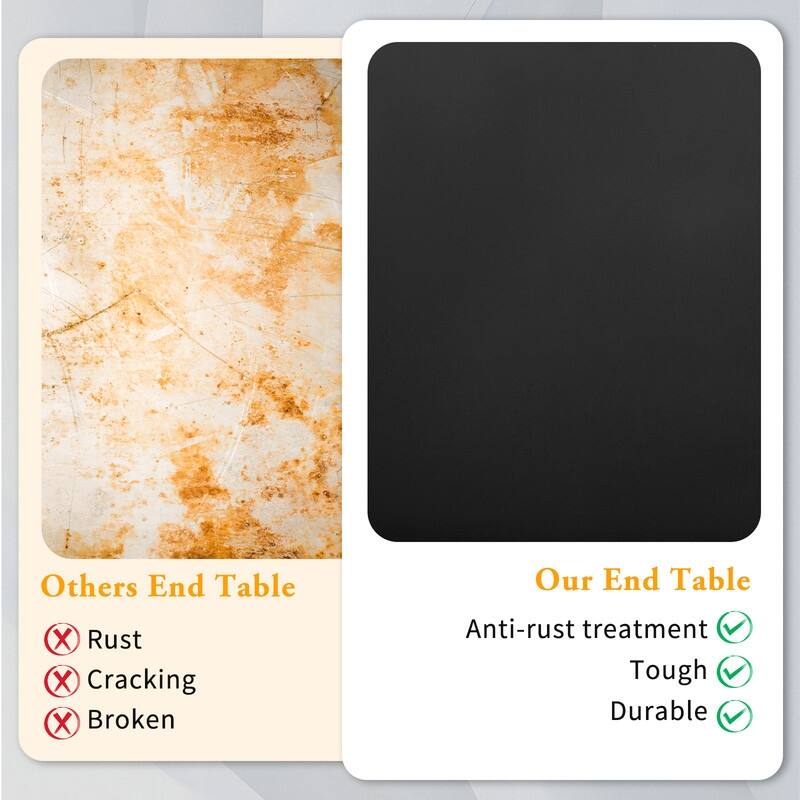 2 Tier Round Patio Small Side Table, Metal Coffee Table for Indoor Outdoor