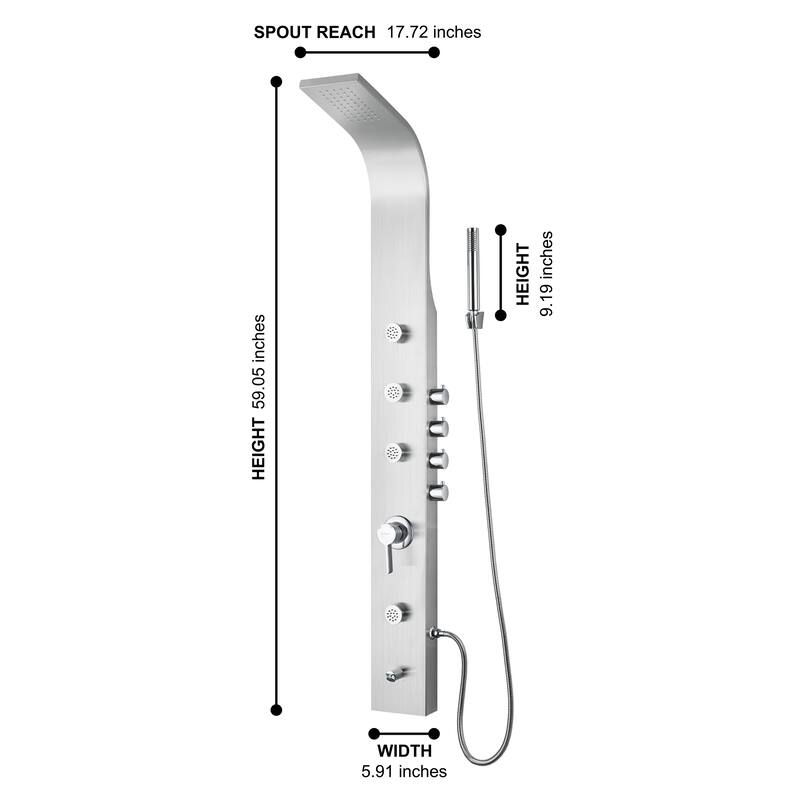 Body Jet Tower System Multi-function Shower Panel with Shower Head