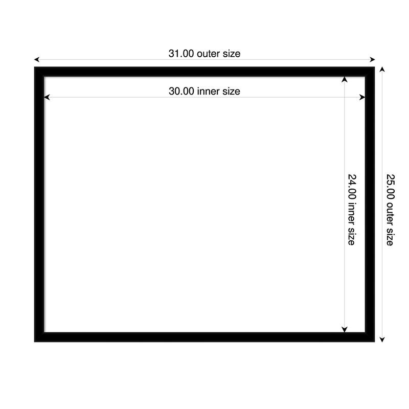Amanti Art Jet Black Framed Dry Erase Magnetic Board - 31 x 25 in
