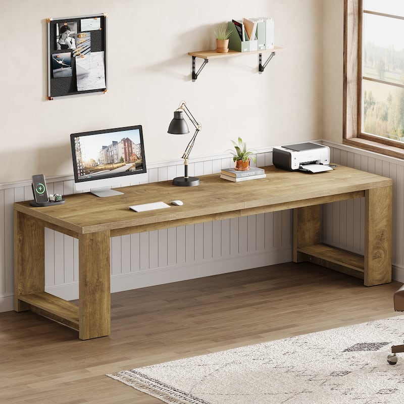 86.6 Inch Extra Long Desk Witing Table Large Desk Workstation Desk