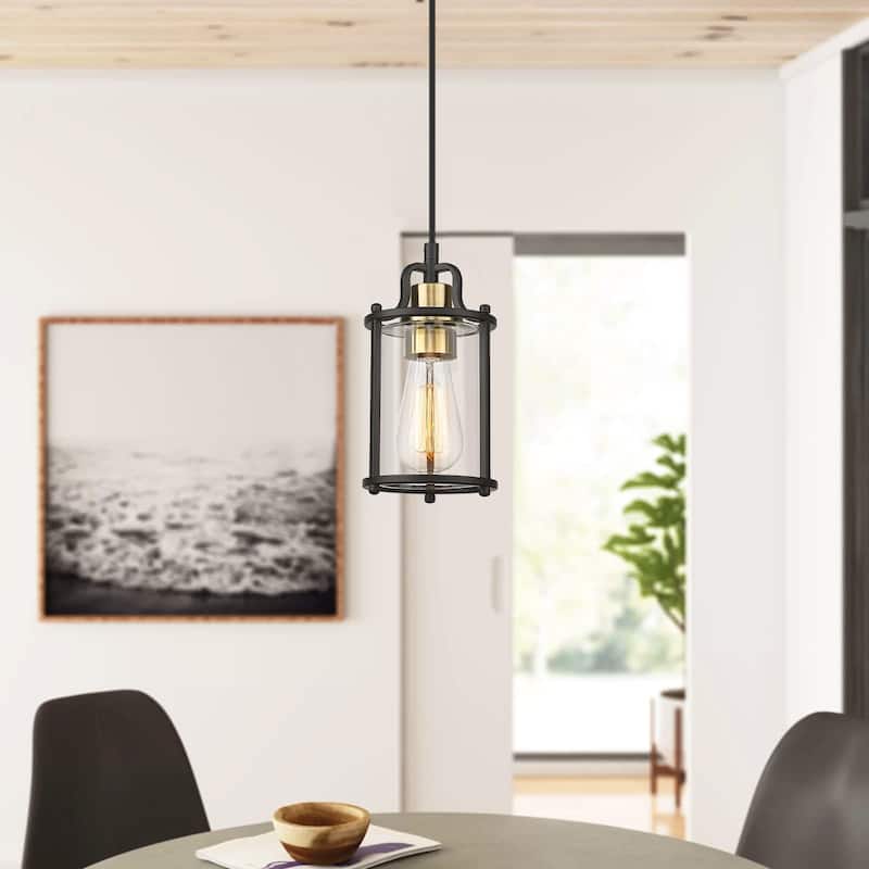 1-Light Mini Pendant Light Fixture with Clear Glass Shade