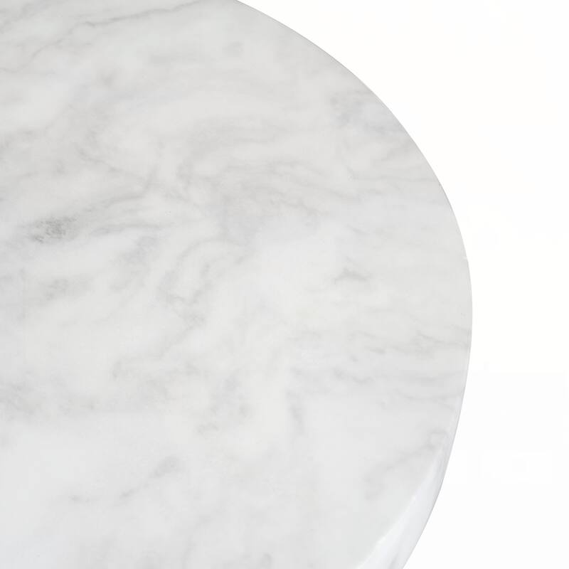 Outdoor Travertine Side Table,White
