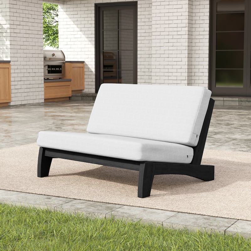 Outdoor Patio Furniture Acacia Wood Club Chair Set with All-Weather Cushions