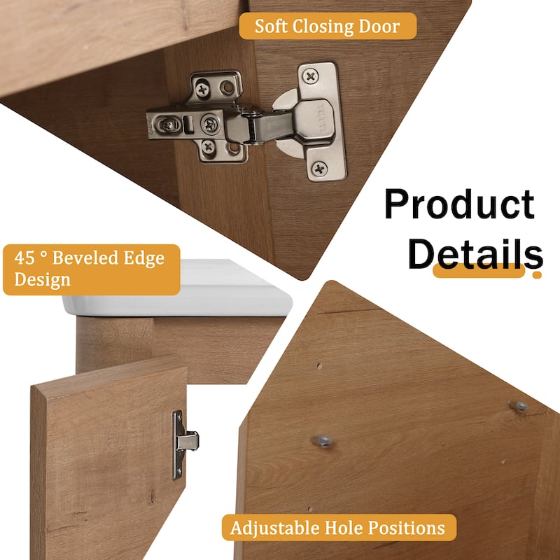 Malwee 36"/40"/48"/52"/60"/64"/84"/92" Bathroom Vanity with Sink, FreeStanding Bathroom Vanity with Door and Adjustable Shelf