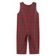 preview thumbnail 2 of 2, Red Christmas Plaid Santa Yoke Overalls