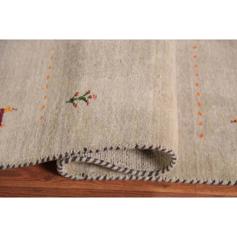 Tribal Gabbeh Indian Foyer Rug Handmade Modern Wool Carpet - 3'0" x 4'9"