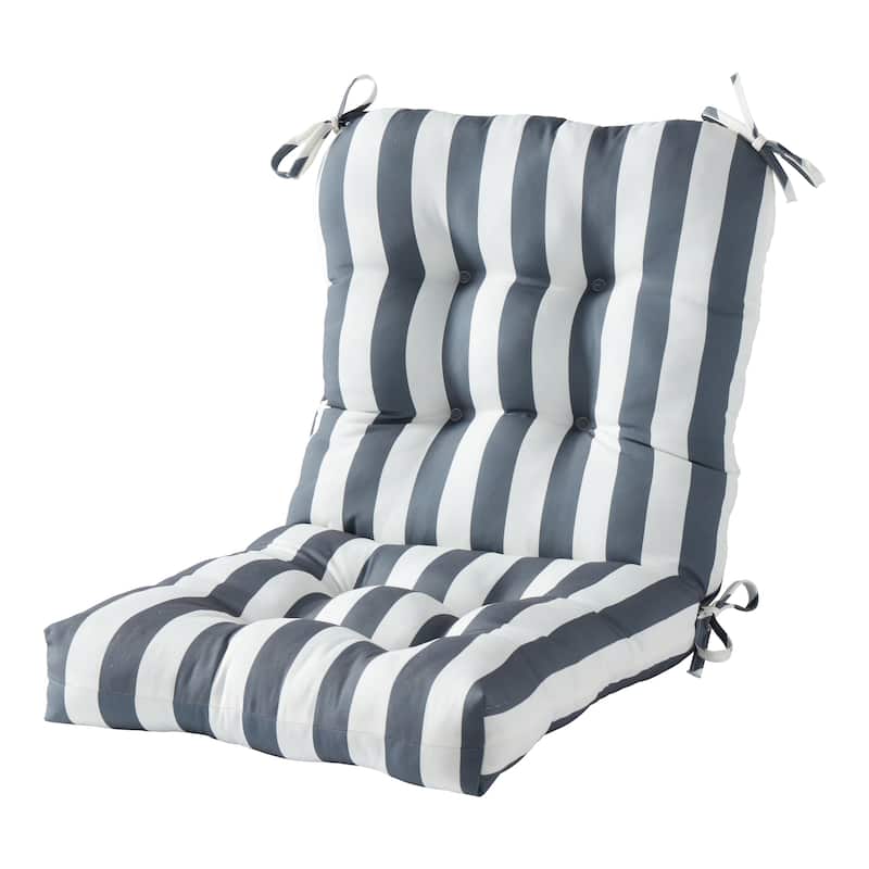 Outdoor 42-inch L x 21-inch W Seat/Back Chair Cushion (Cushion Only) - Canopy Gray Stripe