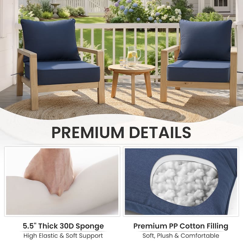 Crestlive Products Outdoor Premium Deep Seat Cushion Set