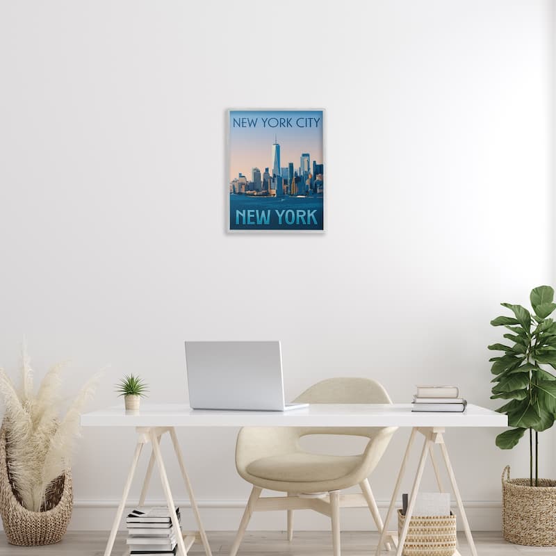 Stupell New York Landmark Skyline Framed Giclee Art Design By Victoria Barnes