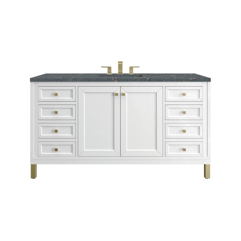 James Martin Vanities Chicago 60" Single Vanity, Glossy White