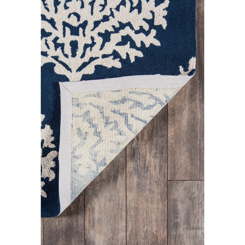 Momeni Veranda Hand Hooked Contemporary Damask Indoor Outdoor Rug