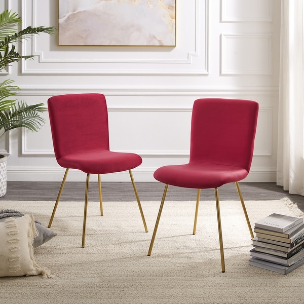 Art-Leon Modern Velvet Fabric Dining Chairs Set of 2 with Golden Legs. Opens flyout.