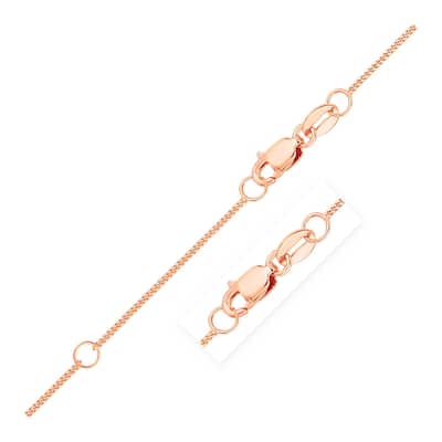 Extendable Gourmette Chain Necklace in 14k Rose Gold (0.9mm) 18" Inches