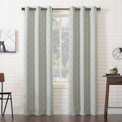 Sun Zero Kenwood Chevron Blackout Grommet Curtain Panel, Single Panel