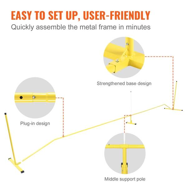 dimension image slide 3 of 5, Pickleball Net Set Weather Resistant Steady Metal Frame & Strong PE Net, for Outdoor Backyard Driveway