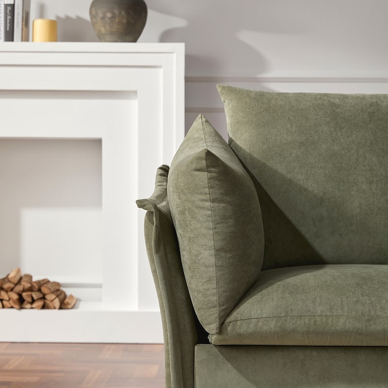 Oversized Chenille Lounge Armchair