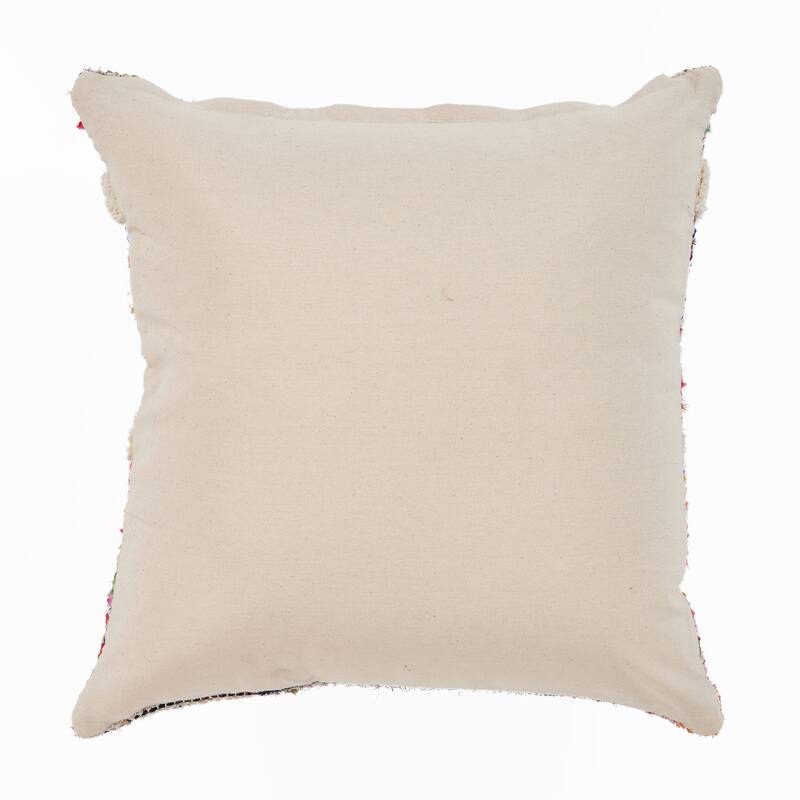 Sevita White Diamond Chevron Cotton Throw Pillow 18 inch