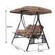 preview thumbnail 4 of 6, 3-Person Sunshade Porch Swing Chair - Sturdy Steel Frame