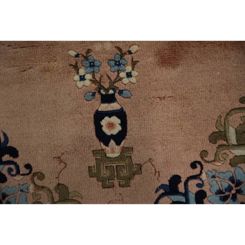 Hand Knotted Oriental 100% Wool Carpet Traditional Floral Pink Art Deco Area Rug - 6' 1'' X 3' 1''