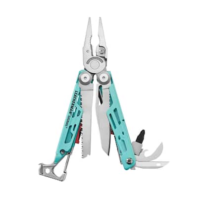 Leatherman Signal Pocket Size 19 Tools Stainless Steel Multitool, Aqua/Silver