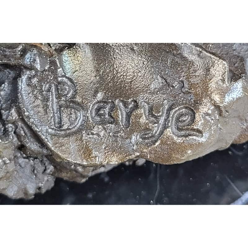 Signed Large African Imitative Elephant Safari Bronze Sculpture Marble Statue By Barye Art