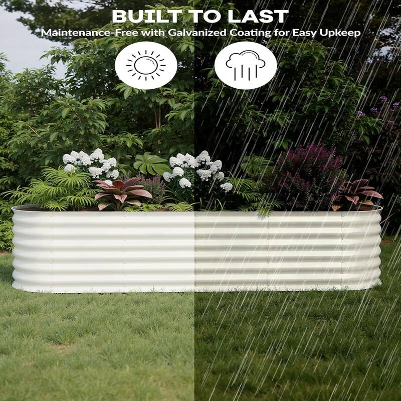 3-ft W x 6-ft L x 2-ft H Beige Metal Raised Garden Bed(2-Pack)