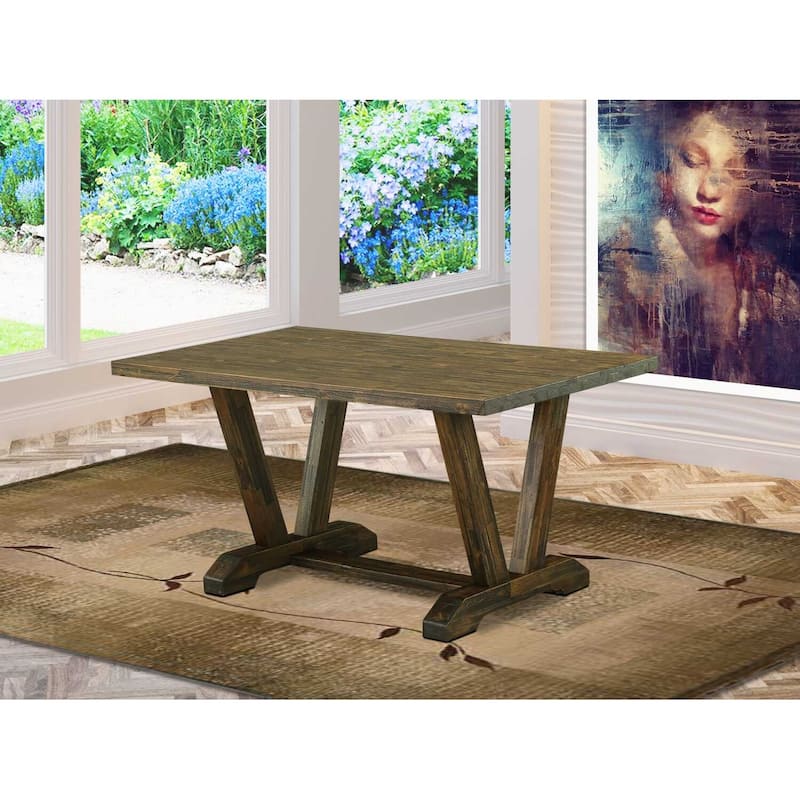 Rectangular Dining Table 36x60 Inch - Rustic Wood Kitchen Table with Elegant Dining Room Style - 36