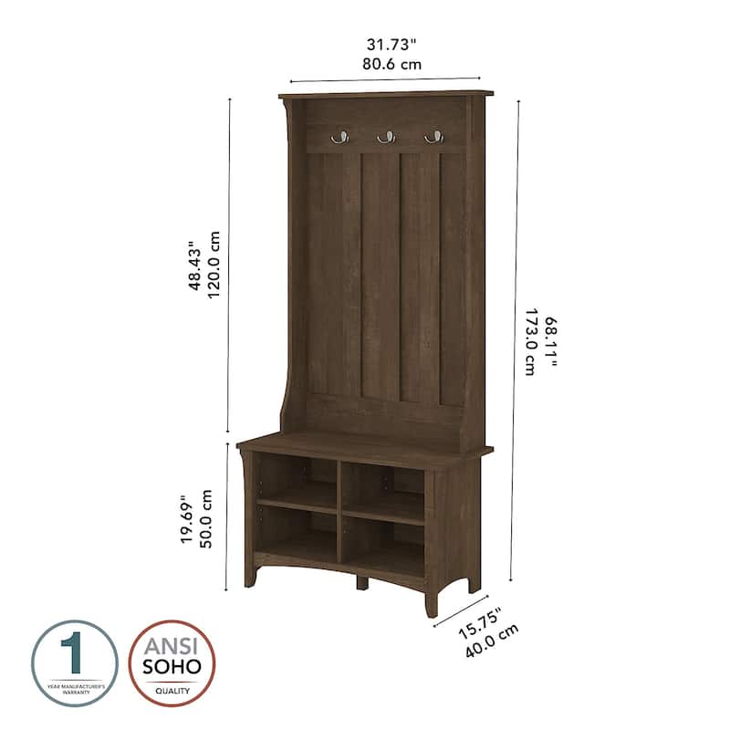 Salinas Hall Tree with Shoe Storage Bench by Bush Furniture