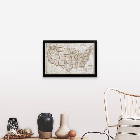 "Map of USA" Black Framed Print