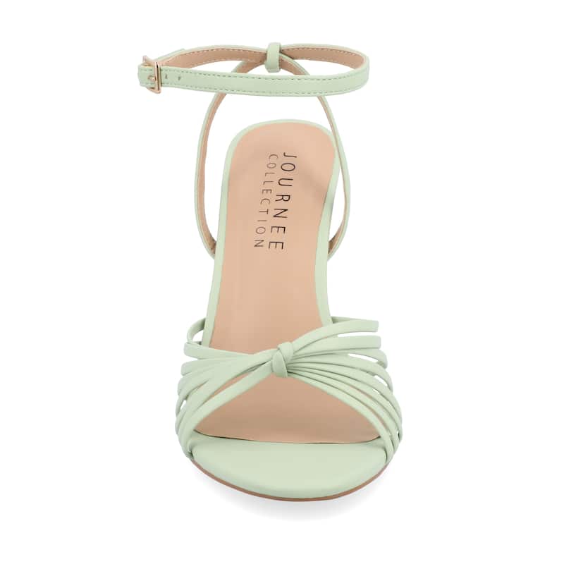 Journee Women's Vanita Medium and Wide Width Dress Sandals - Medium - Sage - 10