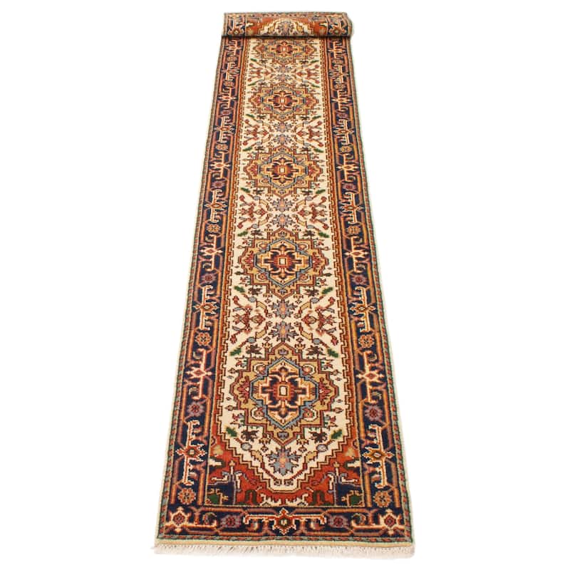 ECARPETGALLERY Hand-knotted Serapi Heritage Cream Wool Rug - 2'5 x 19'9