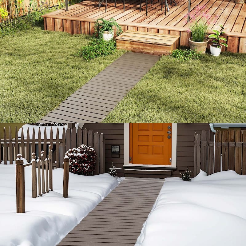 Costway 8 FT Outdoor Pathway with HDPE Frame Non-slip Surface Metal - See Details