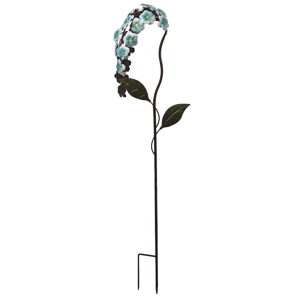 Transpac Metal 41.75" Green Spring Glossy Flower Yardstake