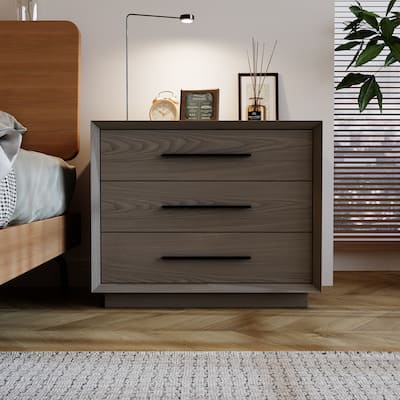 Vintage Nightstand 3-Drawer Bedside Table Cabinet Bedroom End Table
