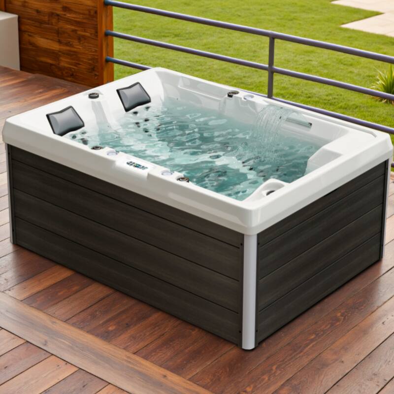 Patiowell 4-Person 41 Jets Hot Tub with Digital Control System-The Fresh Water System and LED Lighting-Intelligent - 3-Person