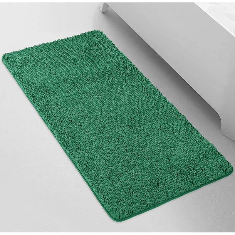 27"x47" - Hunter Green Soft Cozy Plush Chenille Bath Mat Bathroom Rug - Hunter Green - 47"x27"R