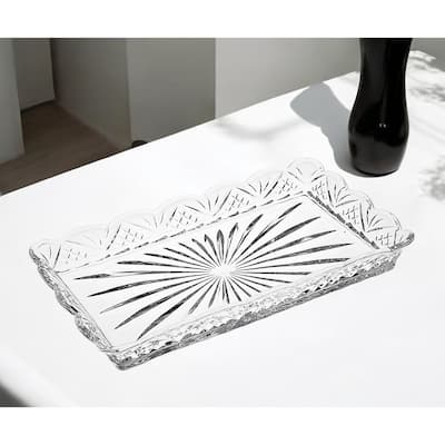 10" Rectangular Cut Crystal Narrow Serving Tray