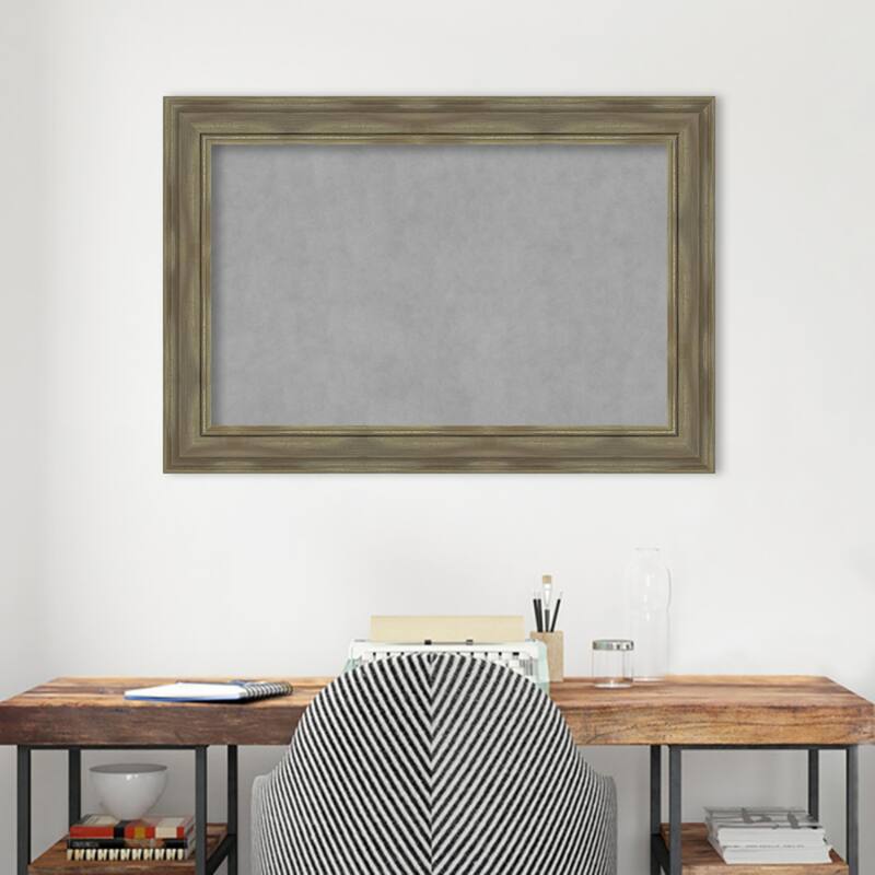 Amanti Art Alexandria Greywash Framed Magnetic Board